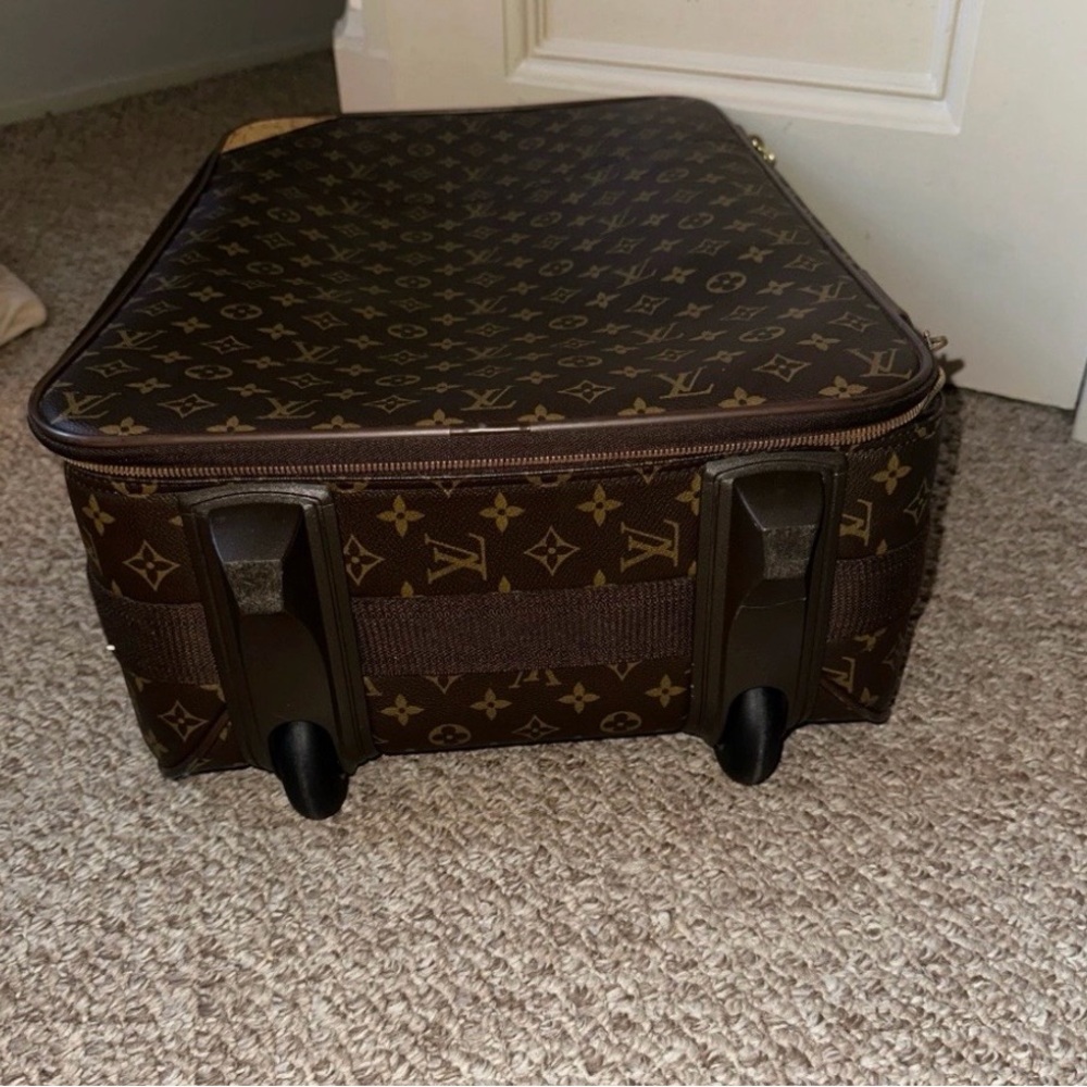 Louis Vuitton Monogram Rolling Suitcase with Vachetta Trim - Brown/Tan - Picture 7 of 9